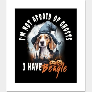 Beagle Dog Ghost Guardian Vintage Halloween Funny Posters and Art